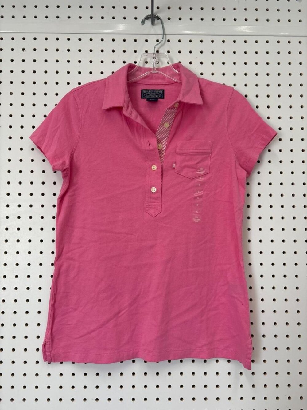 Ralph Lauren Polo Jeans Womens Pink Short Sleeve Collared Polo Shirt S 100% Cott